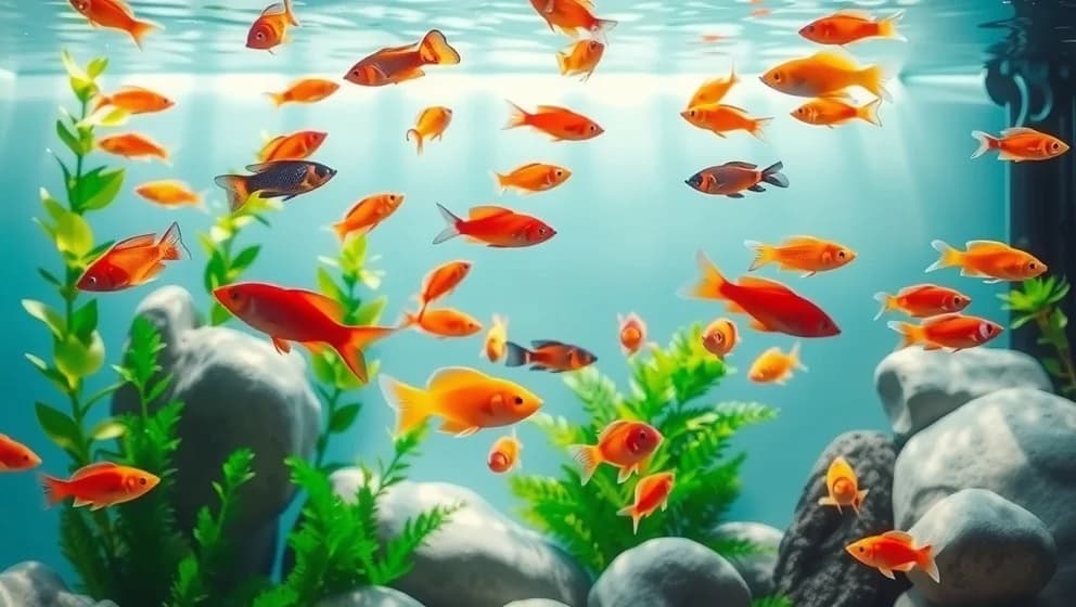 Färgglada akvariefiskar för sötvatten