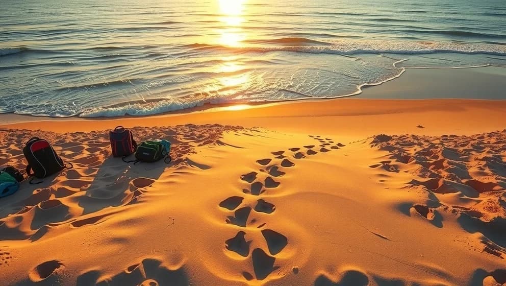 Fyra vänner på kattsand