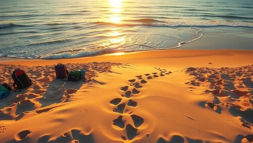 Fyra vänner på kattsand