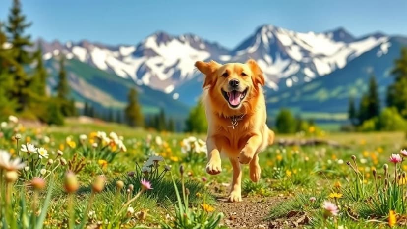 Lyckliga hundar i Montana