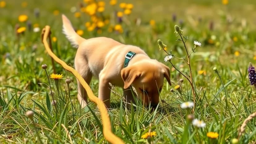 Långt koppel hund för friare promenader